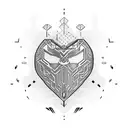 Cyber tribal heart tattoo design idea