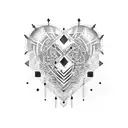 Cyber tribal heart tattoo design idea