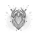 Cyber tribal heart tattoo design idea