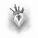 Cyber tribal heart tattoo design idea