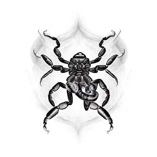 Scorpion with rose tattoo design idea