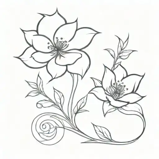 flower add ons for signature with lots of curves  tattoo design idea