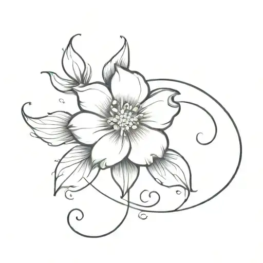 flower add ons for signature with lots of curves  tattoo design idea