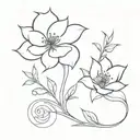 flower add ons for signature with lots of curves  tattoo design idea