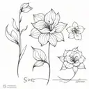 flower add ons for signature with lots of curves  tattoo design idea