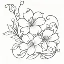 flower add ons for signature with lots of curves  tattoo design idea