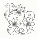 flower add ons for signature with lots of curves  tattoo design idea