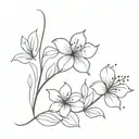 flower add ons for signature with lots of curves  tattoo design idea