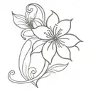 flower add ons for signature with lots of curves  tattoo design idea
