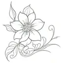 flower add ons for signature with lots of curves  tattoo design idea