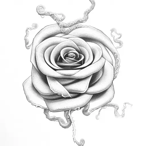 medusa roses tattoo design idea