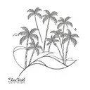 world and plane palm trees tattoo design idea