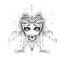 gothic rose tattoo design idea