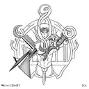 moirai thread of fate scissor string hercules tattoo design idea
