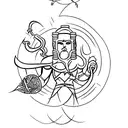 moirai thread of fate scissor string hercules tattoo design idea