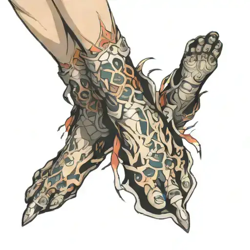 His feet are domain expansion tattoo design idea