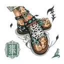 His feet are domain expansion tattoo design idea