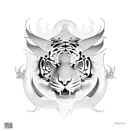 dragon and tiger tattoo design idea