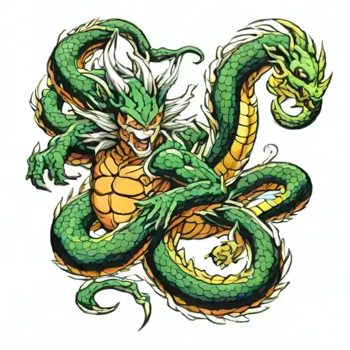 Goku and Shenron tattoo design idea