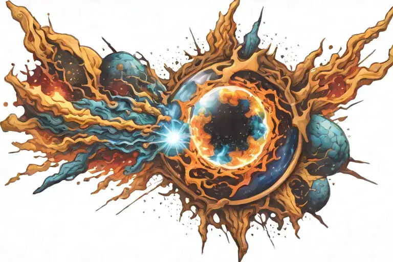 supernova explosion tattoo design idea