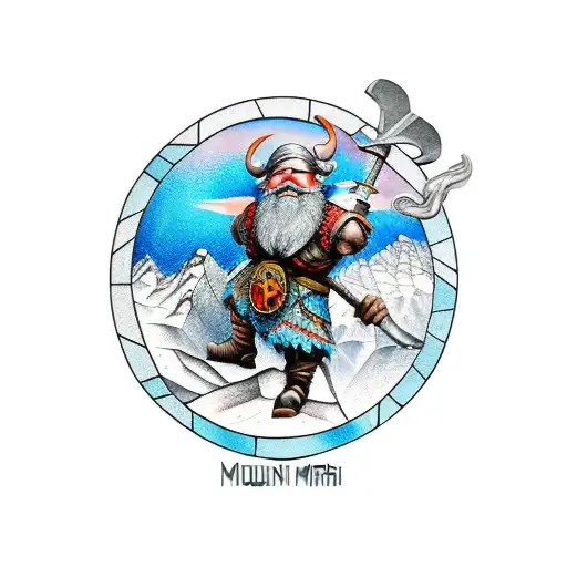 mountain dwarf blacksmith tattoo design idea