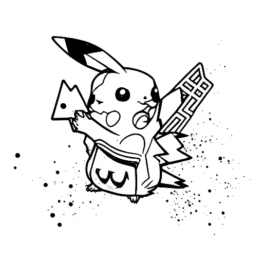 Bleeding pikachu tattoo design idea