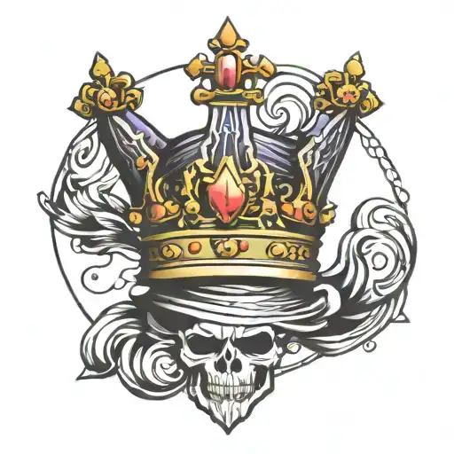 prince crown hanging tattoo design idea