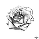 Rose with broken chains tattoo design idea