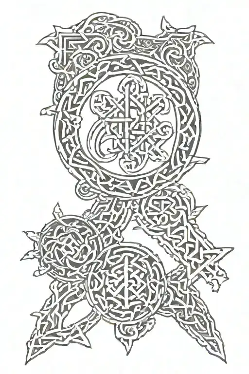 nordic runes ansuz and nauthiz  tattoo design idea