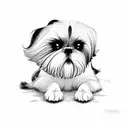 ufo beaming over my sleeping shih-tzu tattoo design idea
