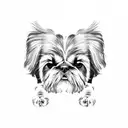 ufo beaming over my sleeping shih-tzu tattoo design idea