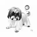 ufo beaming over my sleeping shih-tzu tattoo design idea