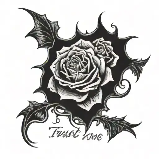 Trust no one tattoo design idea