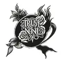 Trust no one tattoo design idea