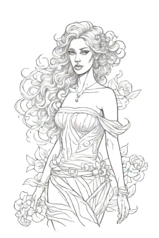full body Aphrodite realistic sexy girl shoulder tattoo tattoo design idea