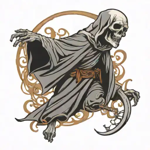 atlas shrugging grim reaper tattoo design idea