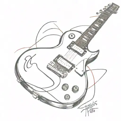 slash les paul tattoo design idea