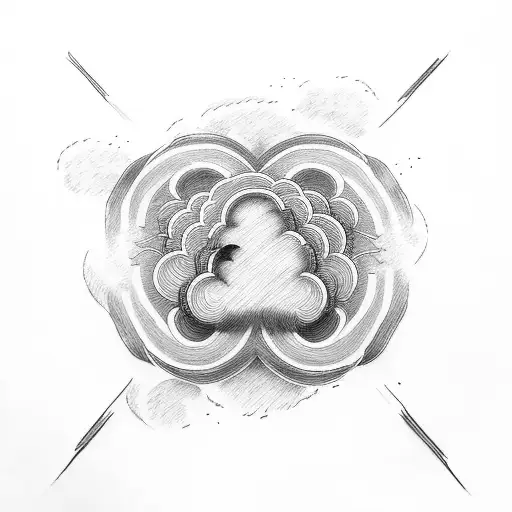 cloud wind pattern around outside circle  tattoo design idea