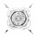 cloud wind pattern around circle  tattoo design idea