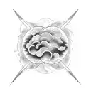 cloud wind pattern around circle  tattoo design idea