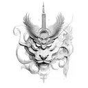 3, 2 numbers in Roman  tattoo design idea