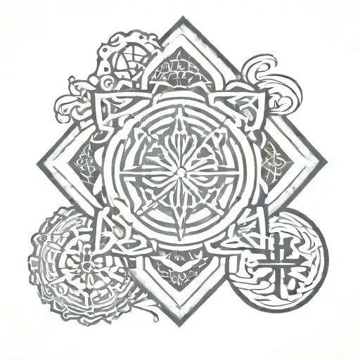 symbols of tranquility combined into one tattoo design idea