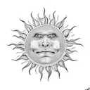 palm tree sun tattoo design idea