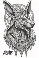 anubis god tattoo design idea