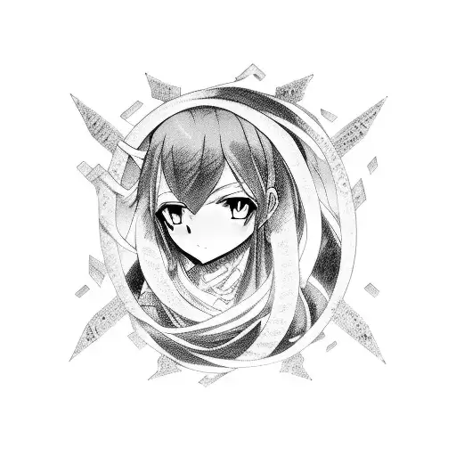 Anime character surrounded by snakes tattoo design idea