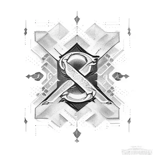 Alphabet V  tattoo design idea