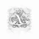 Alphabet V  tattoo design idea