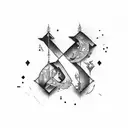 Alphabet V  tattoo design idea