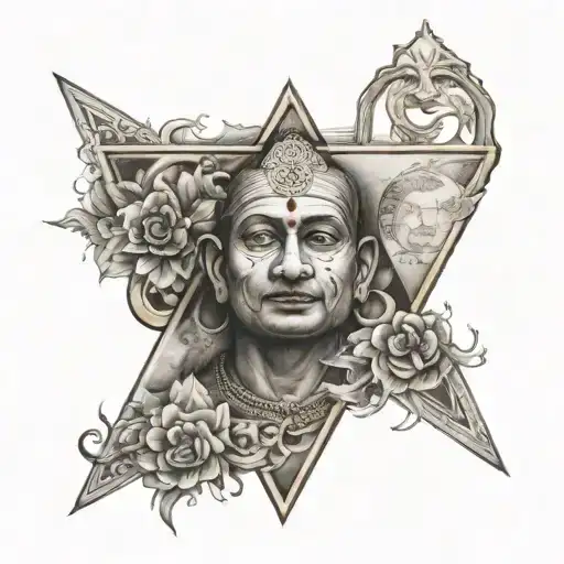 aham brahmasmi with downward triangle made tattoo design idea