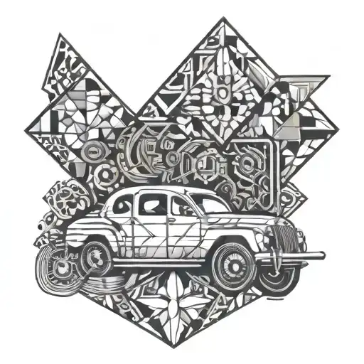 car parts symbolizing mother and son matching tattoos tattoo design idea